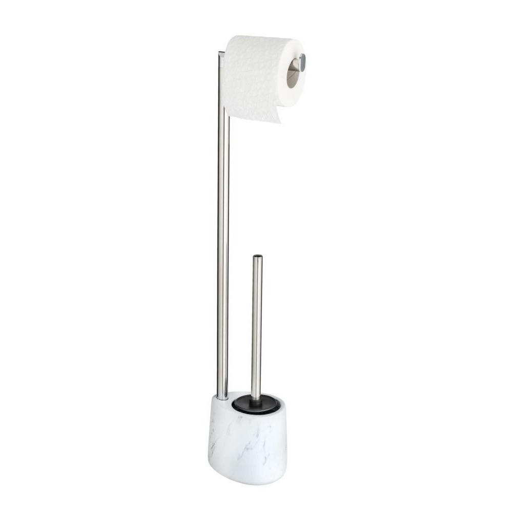 WC-BÜRSTE mit Papierhalter Adrada 9,5/13/72 cm - Grau, Metall (13/72/9.5cm) - Wenko