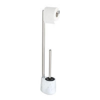 WC-BÜRSTE mit Papierhalter Adrada 9,5/13/72 cm - Grau, Metall (13/72/9.5cm) - Wenko