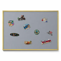 MAGNETTAFEL 100x70 cm Goldener Rahmen Grau - Schlammfarben, Metall (100/70/0.4cm) - TULUP