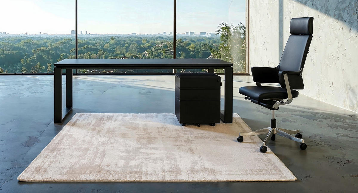 TEPPICH Viskose handgewebt zeitloses Design BARI, Beige-Grau 200x290 cm - Beige, Textil (200/290cm) - KADIMA DESIGN