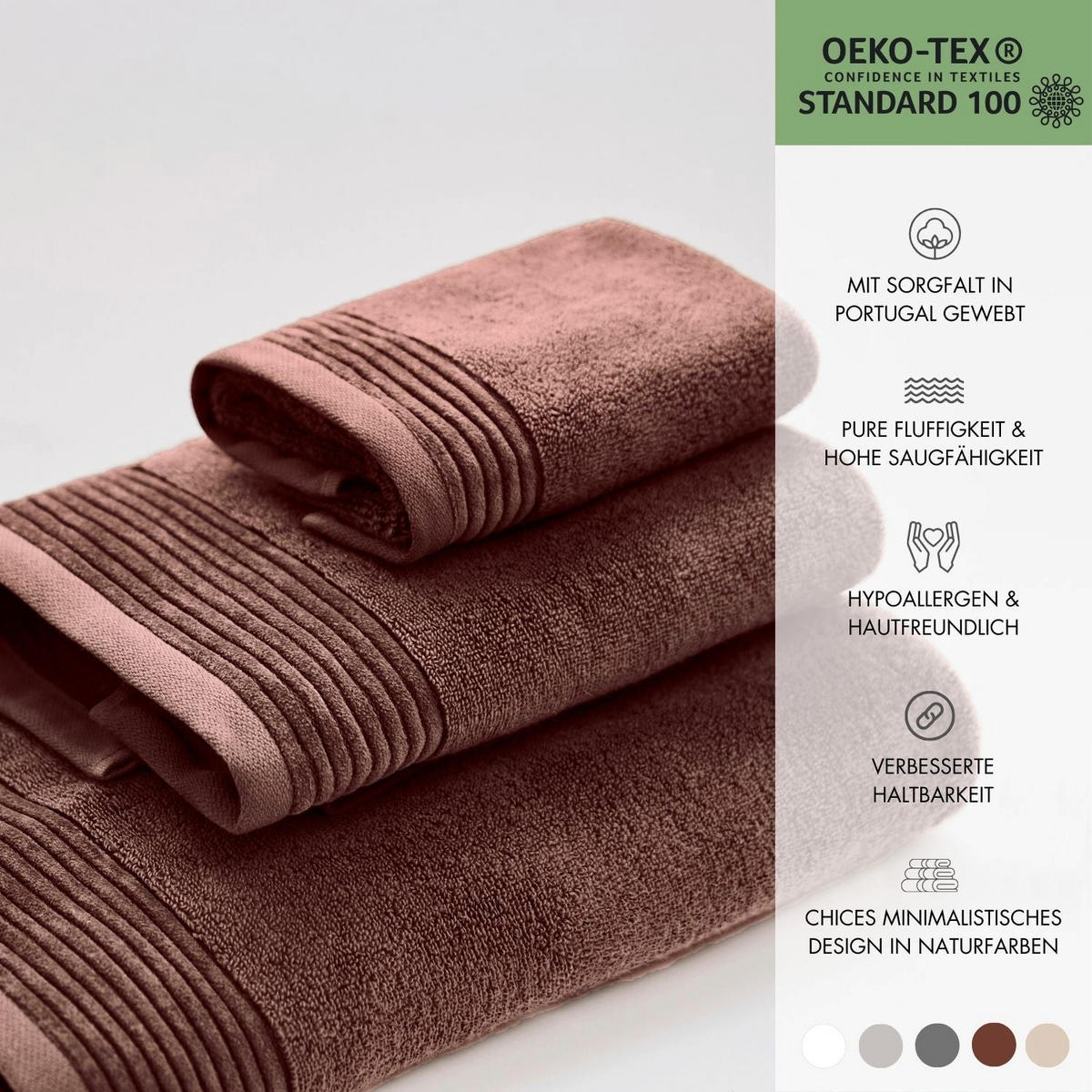 FROTTIERSET Chocolate Embrace 6-teilig, Baumwolle - Braun, Textil (70/140cm) - SOWL