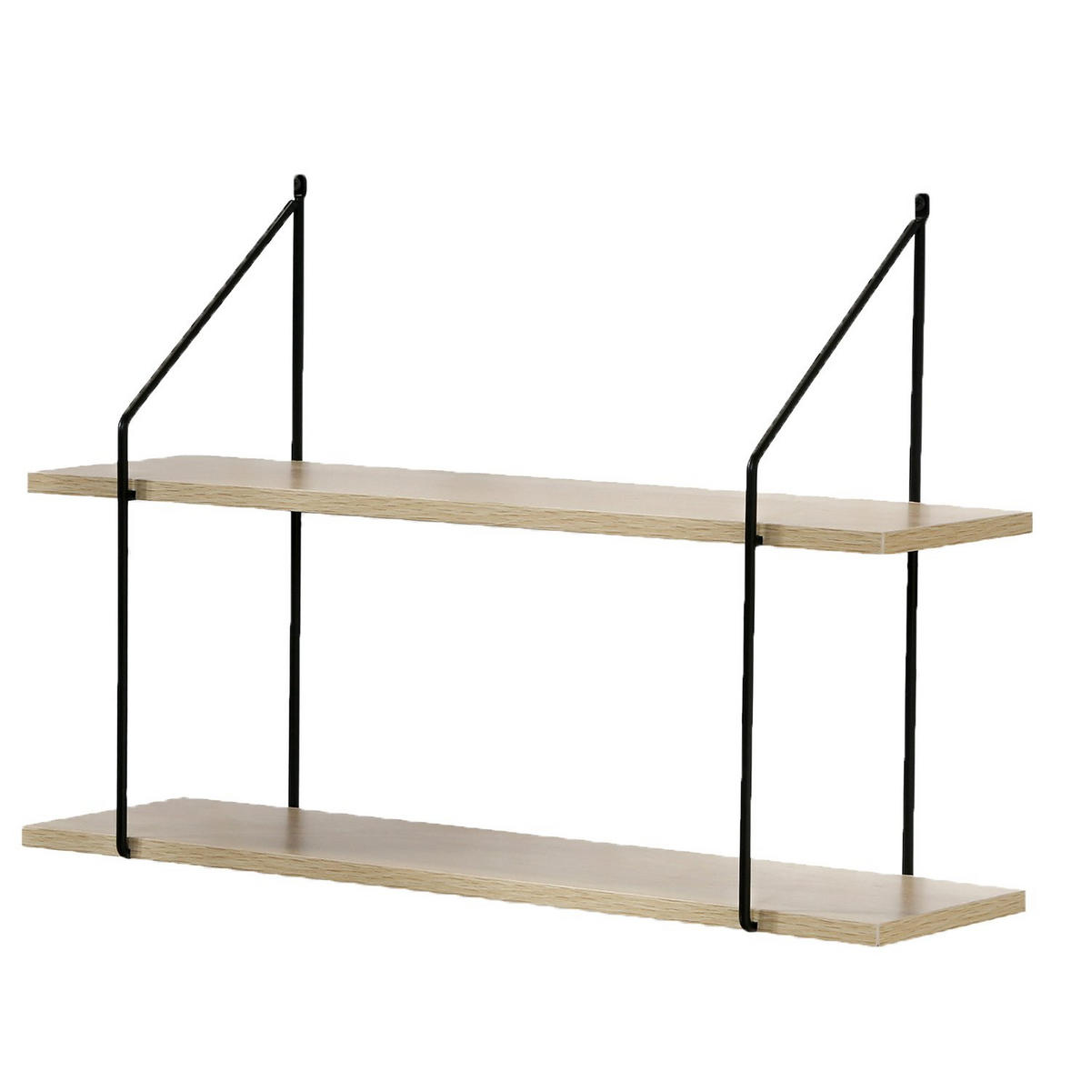 ZWEISTÖCKIGES Wandregal im Holzdekor L60 cm - Eichefarben, Holzwerkstoff (15/40/60cm) - Calicosy