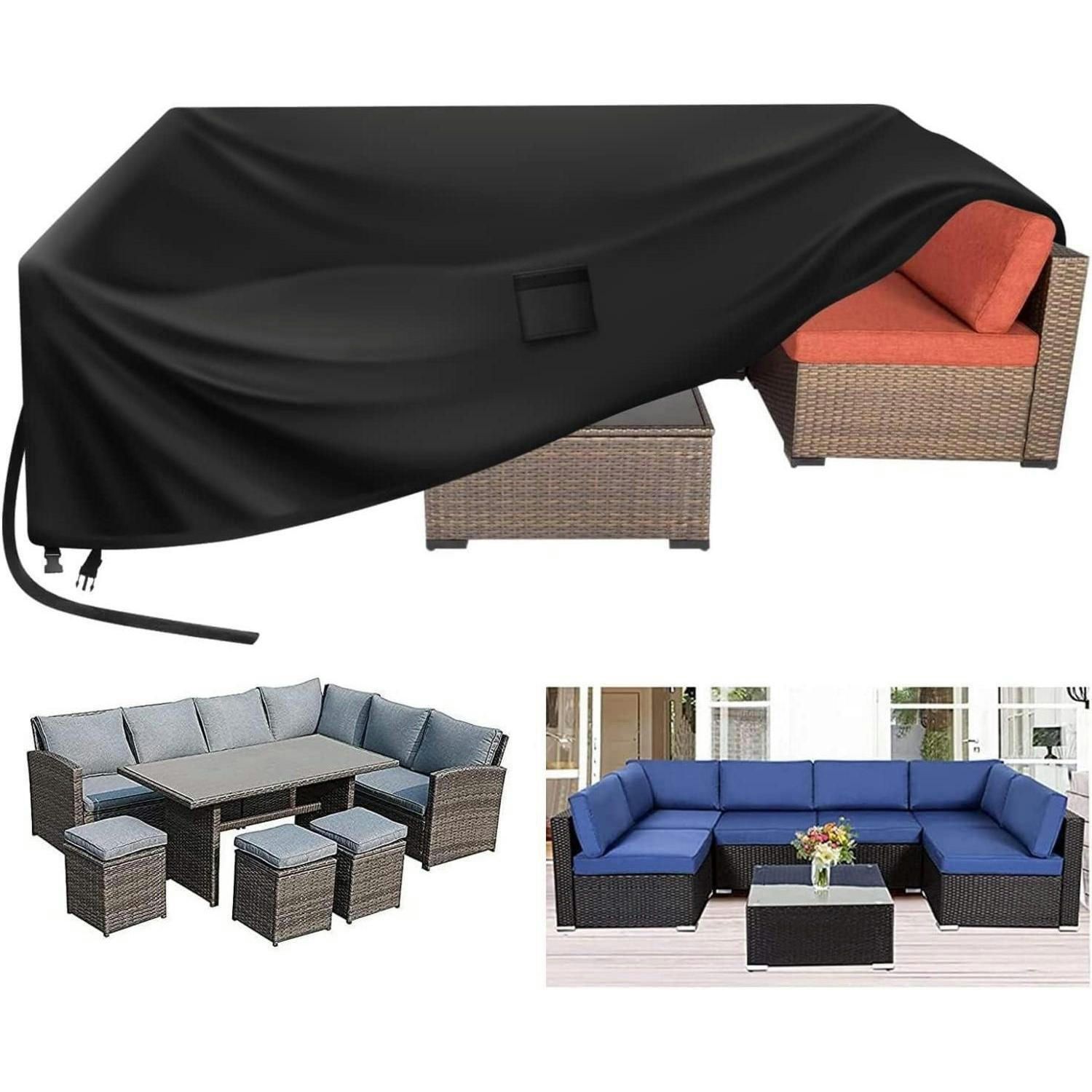 GARTENMÖBEL Abdeckung 250 x 250 x 90 cm Wasserdicht Winddicht UV-Beständig 420D Oxford - Schwarz, Kunststoff (250/90/250cm)