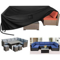GARTENMÖBEL Abdeckung 250 x 250 x 90 cm Wasserdicht Winddicht UV-Beständig 420D Oxford - Schwarz, Kunststoff (250/90/250cm)