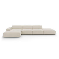 ECKSOFA links Jodie aus Samt dunkelbeige 5 Sitzplätze - Mokka, Textil (166/341cm) - Micadoni