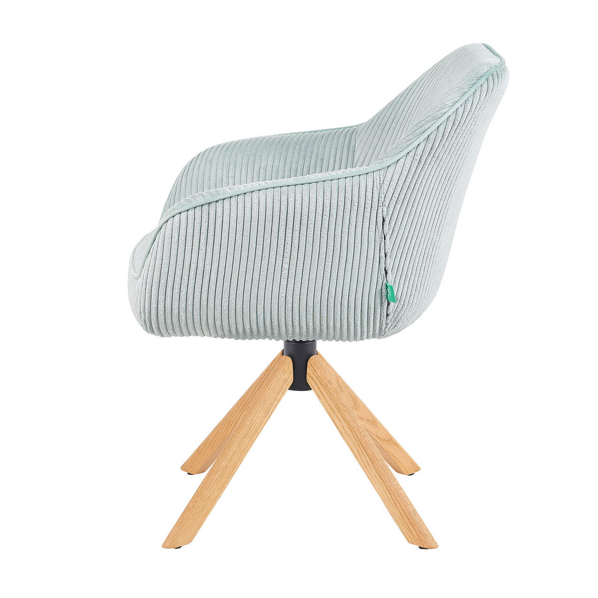 ARMLEHNSTUHL Mika-Luis 2er-Set - Honigeiche/Hellblau, Eichenholz/Holz (60/82/61cm) - DUBI Möbel