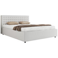 POLSTERBETT PAVO CLASSIC 140/200 - Weiß Kunstleder - Schaum-Matratze - Weiß, Textil (140/200cm) - MKS