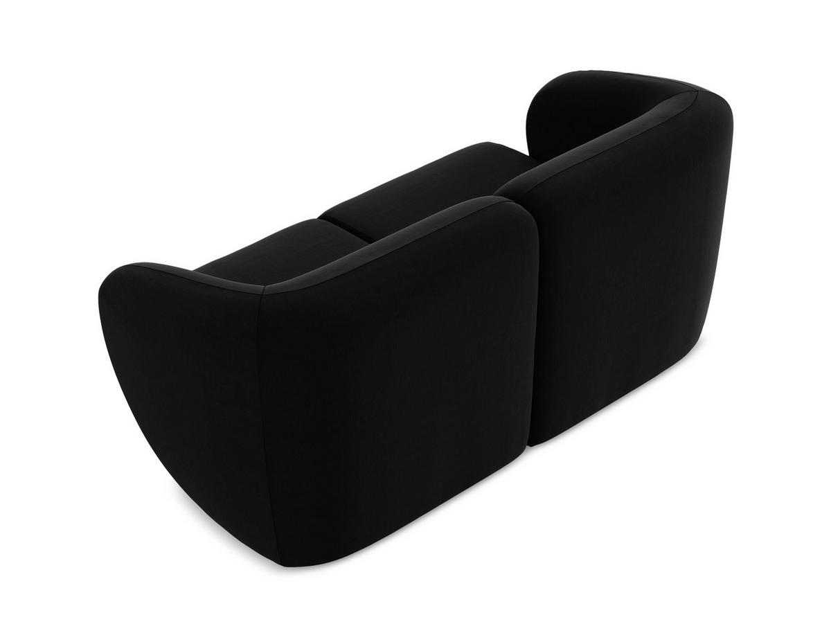 2-SITZER-SOFA Samt Stoff Schwarz - Schwarz, Holzwerkstoff/Kunststoff (174/75/94cm) - Makamii