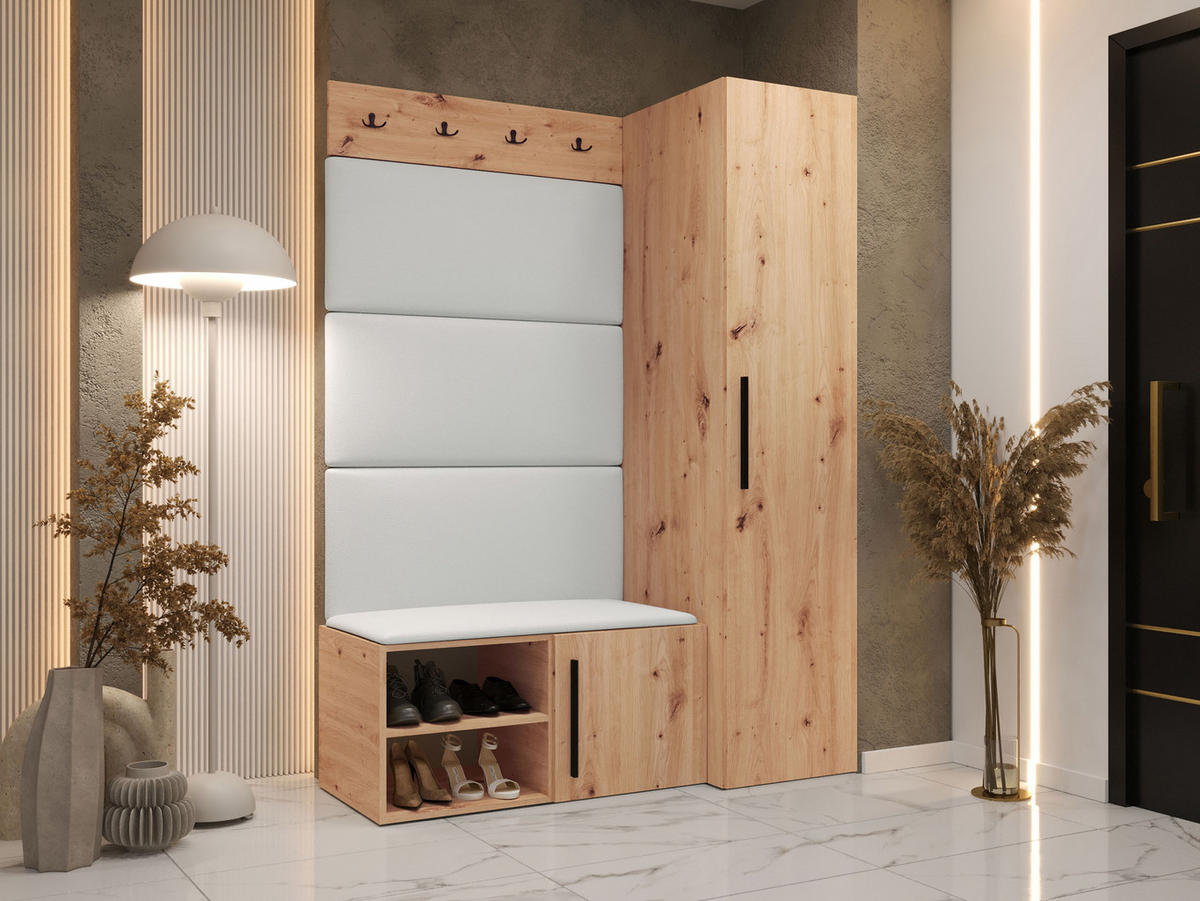 GARDEROBEN-SET Medi II - Schwarz/Weiß, Holzwerkstoff/Kunststoff (40/191/50cm) - MIRJAN24