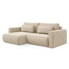 ECKSOFA mit Schlaffunktion Samt Stoff Beige - Beige/Creme, Kunststoff/Textil (149/240cm) - Makamii