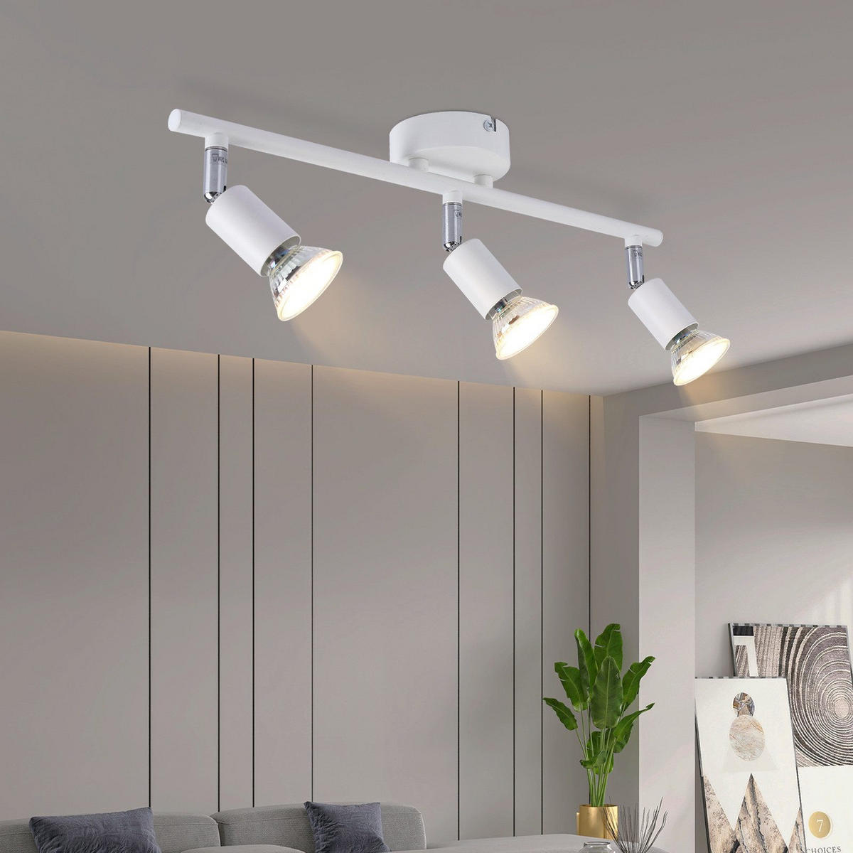 STRAHLER Flensburg 3-flammig 40/8/13.5 cm - Weiß, Metall (40/8/13.5cm) - Nettlife