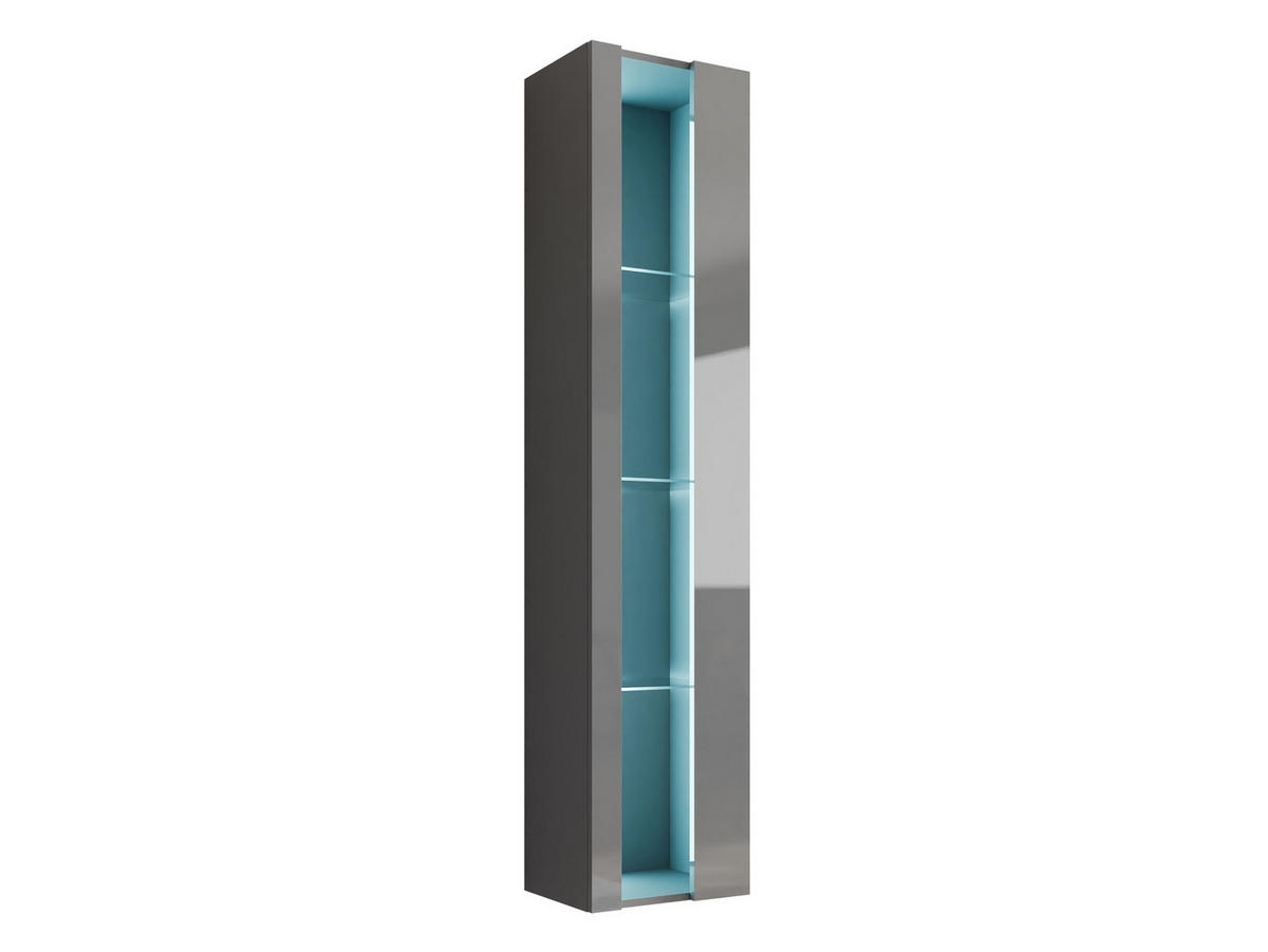HÄNGEVITRINE 180 Vigo New mit RGB LED Beleuchtung - Grau, Holzwerkstoff (40/180/30cm) - MIRJAN24