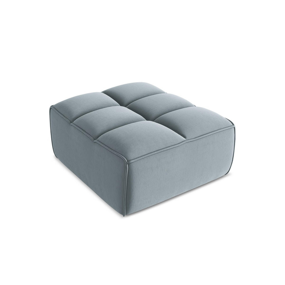 POUF Samt Stoff Blau - Blau/Schwarz, Kunststoff/Textil (80/43/93cm) - LaMiaSofa