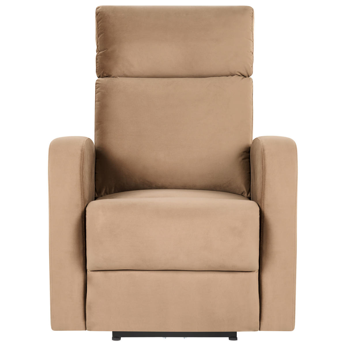 ELEKTRISCHER Fernsehsessel Samtstoff Hellbraun Verdal - Hellbraun/Braun, Textil (78/100/73cm) - Beliani