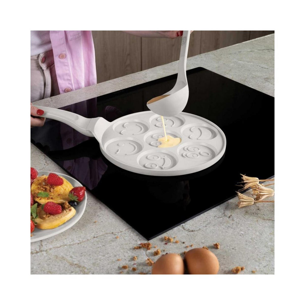 PFANNKUCHENPFANNE Weiß 26/26/1.3 cm BH7792 - Weiß, Metall (26cm) - Berlinger Haus