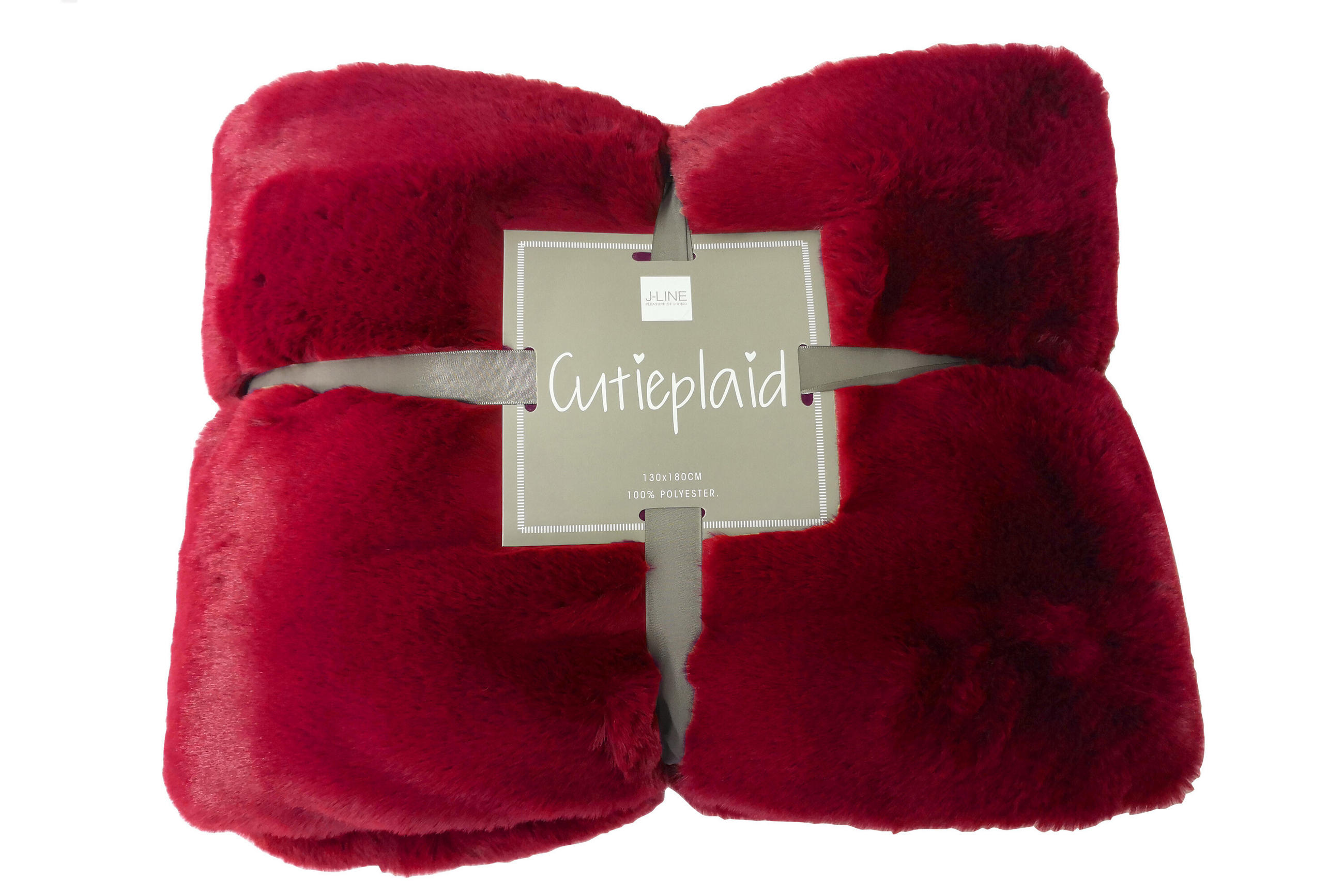 PLAID CUTIE - Pelz - Weihnachtsrot - 180/130/3 cm - Bordeaux, Fell (130/180cm) - J-Line