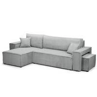 ECKSOFA Klara Grau - Grau, Textil (244/83/142cm)