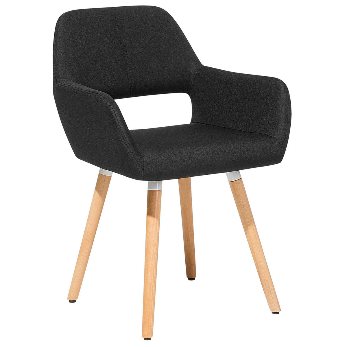 ESSZIMMERSTUHL 2er-Set Polsterbezug Schwarz Chicago - Schwarz, Holz/Textil (56/81/56cm) - Beliani