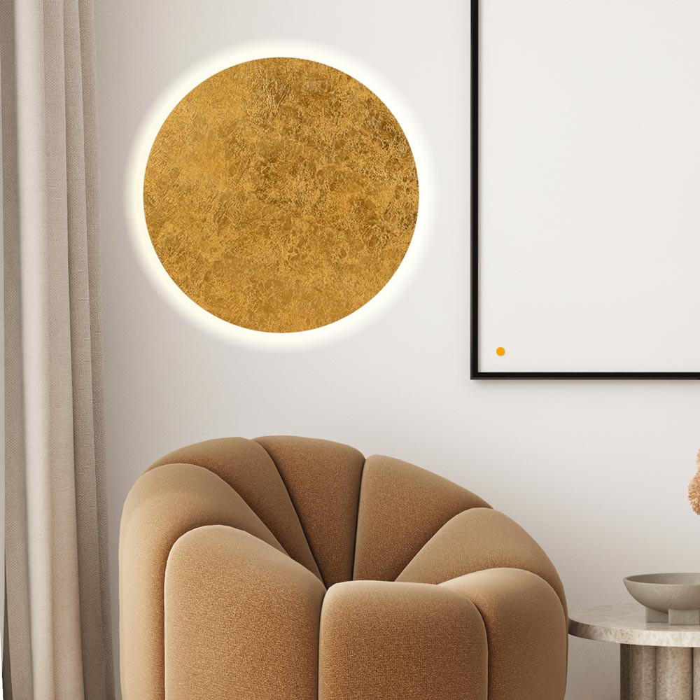 s.luce Led-Wandlampe Gold 50x4.4x50 cm