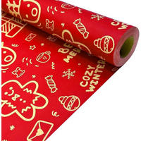 GESCHENKPAPIERROLLE Rot 43 cm x 15 m Kraftpapier Weihnachtsmuster - Rot, Papier (43/1/1500cm)