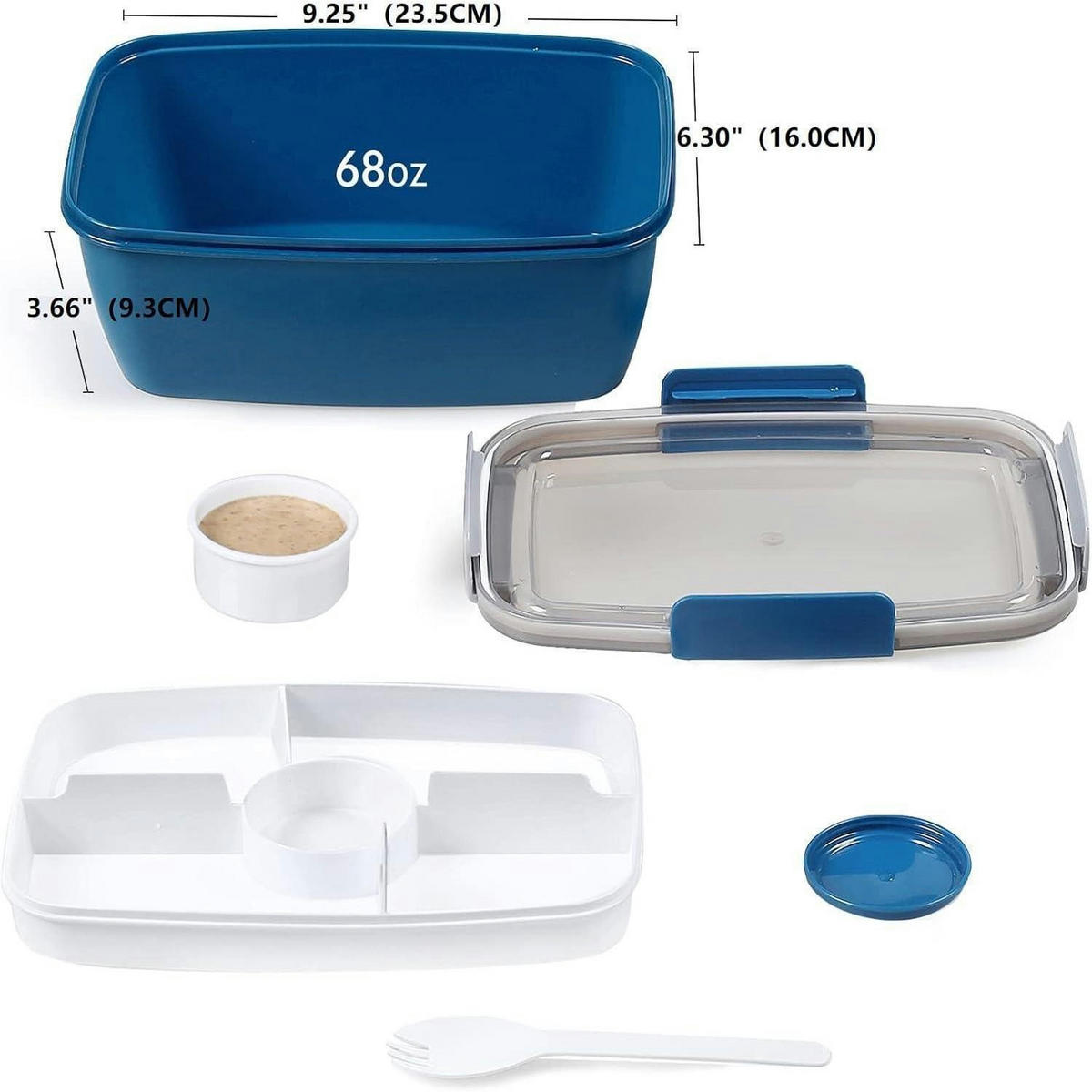 SALATBEHÄLTER Go To Lunchbox 2L Blau - Blau, Kunststoff (9.3/16/23.5cm)