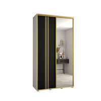 SCHWEBETÜRENSCHRANK 235,2/140/45 2-türig - Goldfarben/Schwarz, Holz/Metall (140/235/45cm) - Abiks Möbel