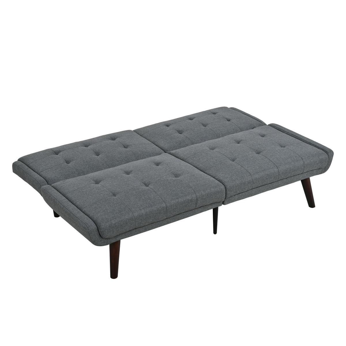 ROZKLÁDACÍ pohovka 146/89 cm šedá z lnu s 5polohovým opěradlem a funkcí lůžka - šedá, textil (51/70/157cm) - OKWISH