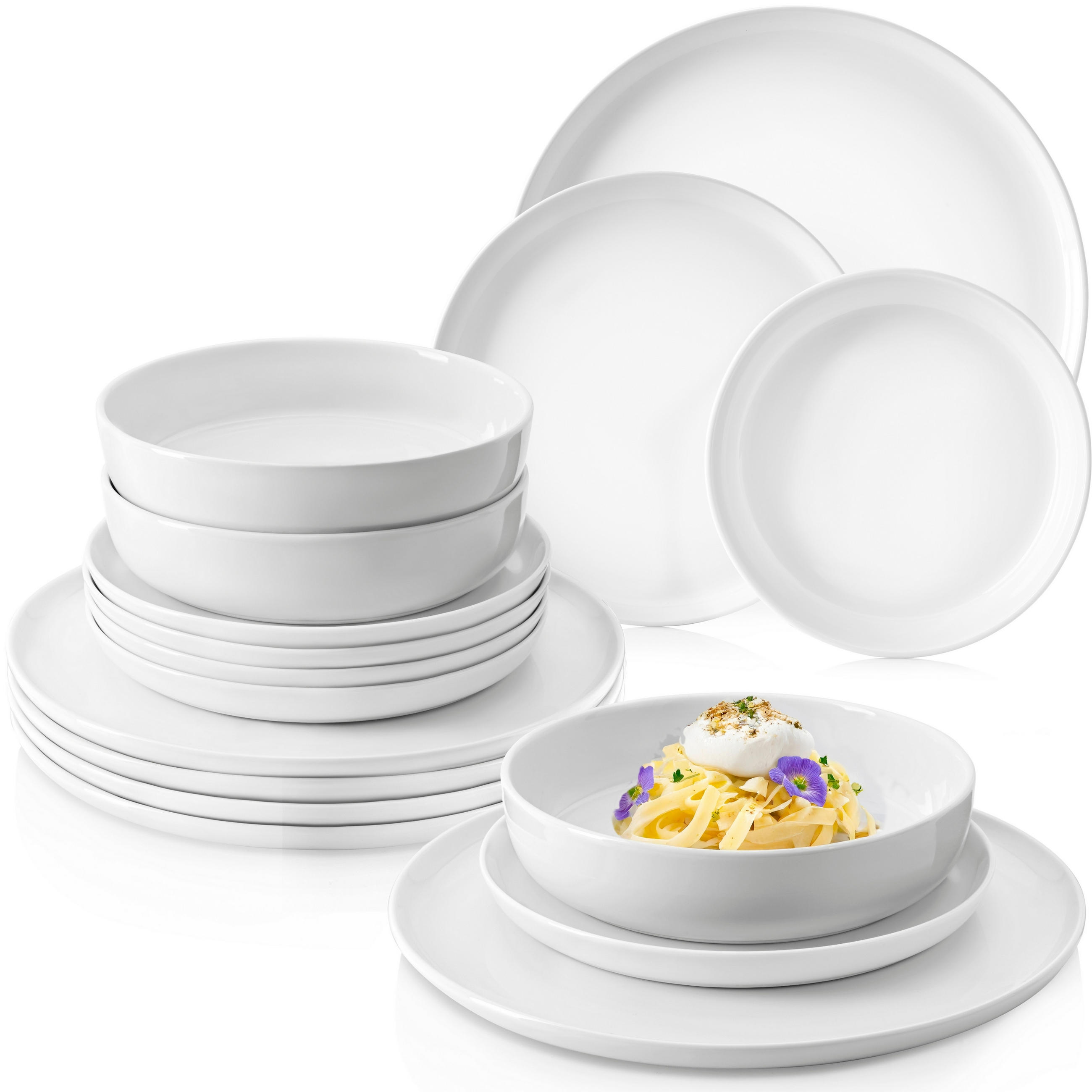 TAFELSERVICE MARLO - 18 teilig aus Porzellan - Weiß, Keramik (27/4.4/27cm) - Sänger