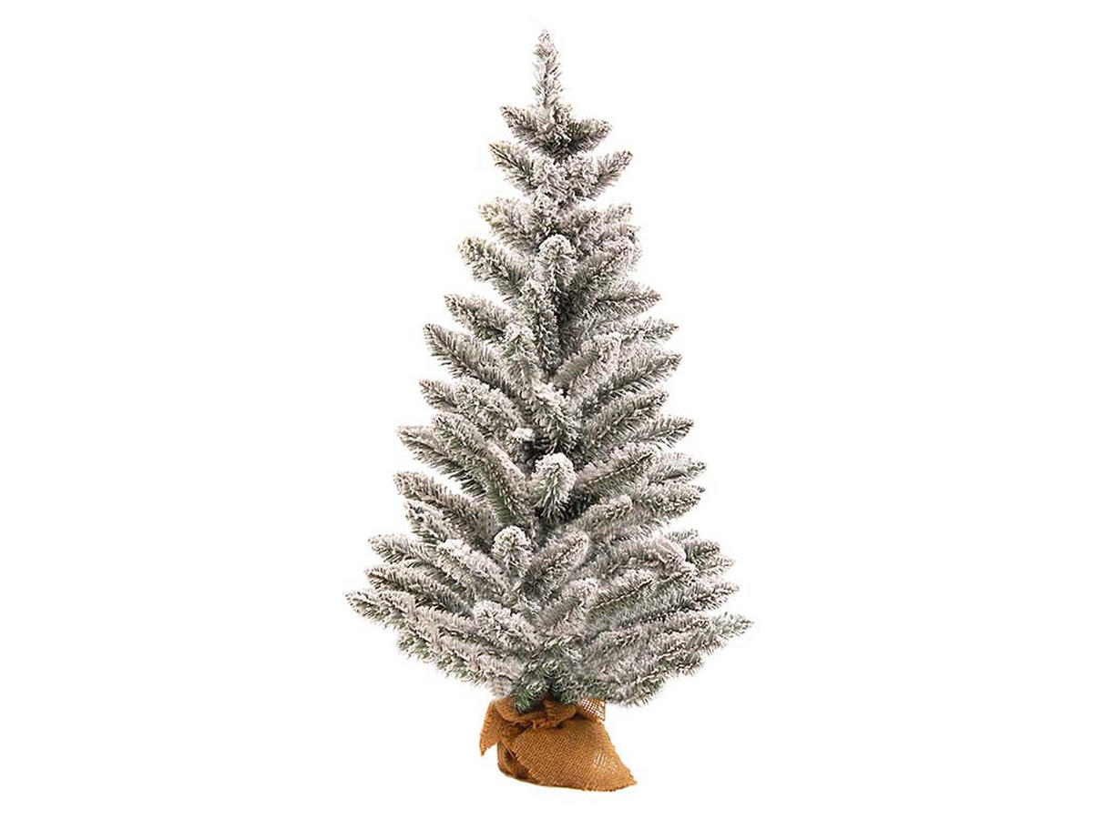 WEIHNACHTSBAUM künstlicher 60 cm mit LED-Beleuchtung, GOLDWEIHNACHTEN, mit 34 Weihnachtsbaumschmuck, Pflanztopf mit Jutesack - Goldfarben/Weiß, Kunststoff/Stein (40/60cm) - LAALU