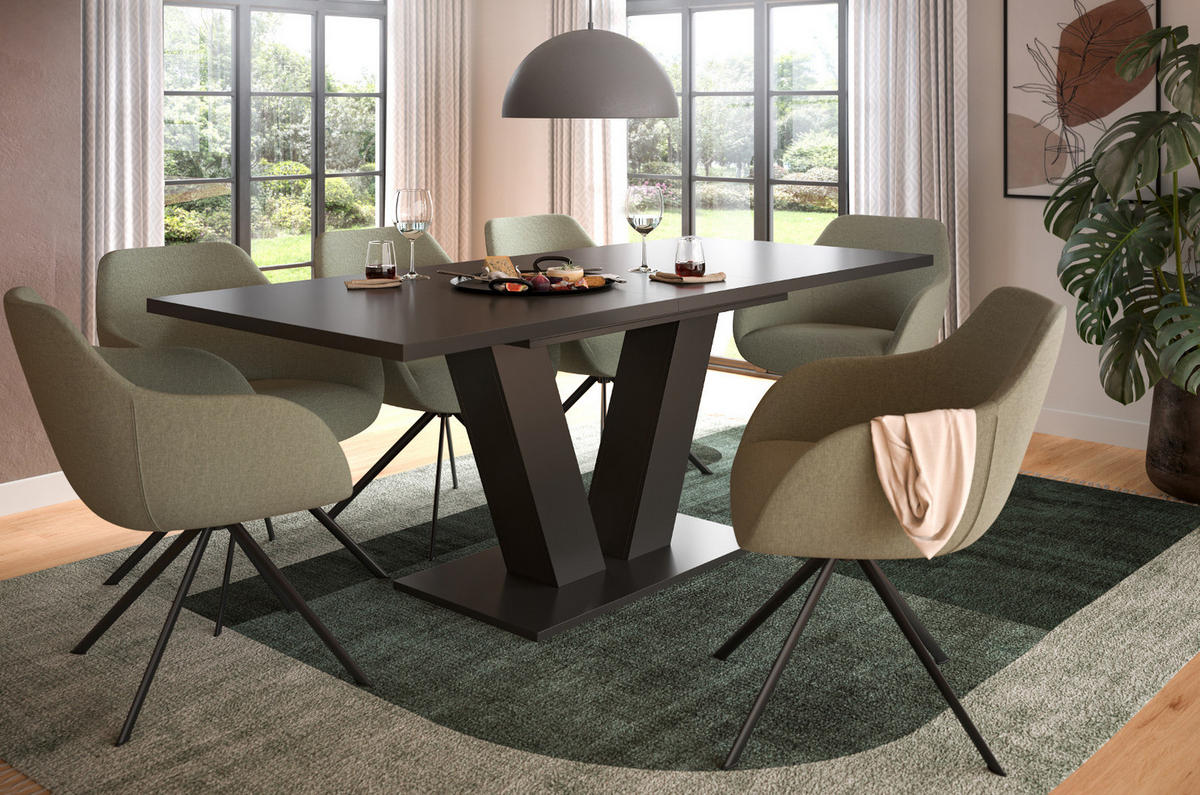 ESSTISCH grau 150 - 190 cm, Küchentisch ausziehbar - Grau, Holz/Holzwerkstoff (150/90/76cm) - Inn.Furn