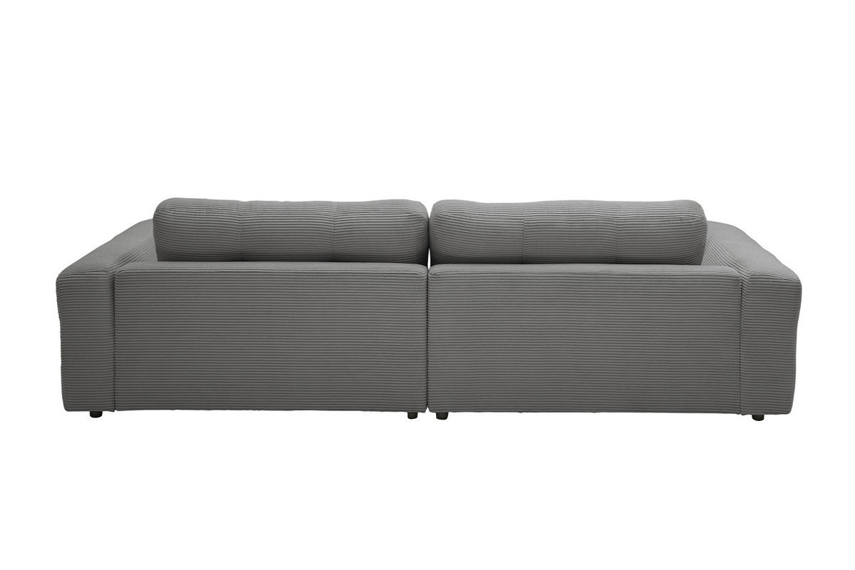 ECKSOFA XL MIKA Grau Cord - Schwarz/Grau, Kunststoff/Textil (296/167cm) - KAWOLA