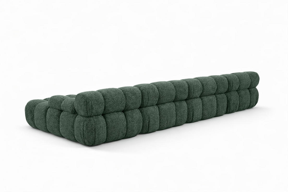 ECKSOFA U-Form XL, Stoff Bouclé Abriamo, Dunkelgrün, Selia U XL - Dunkelgrün, Holz (380/70/160cm) - Kaiser Möbel