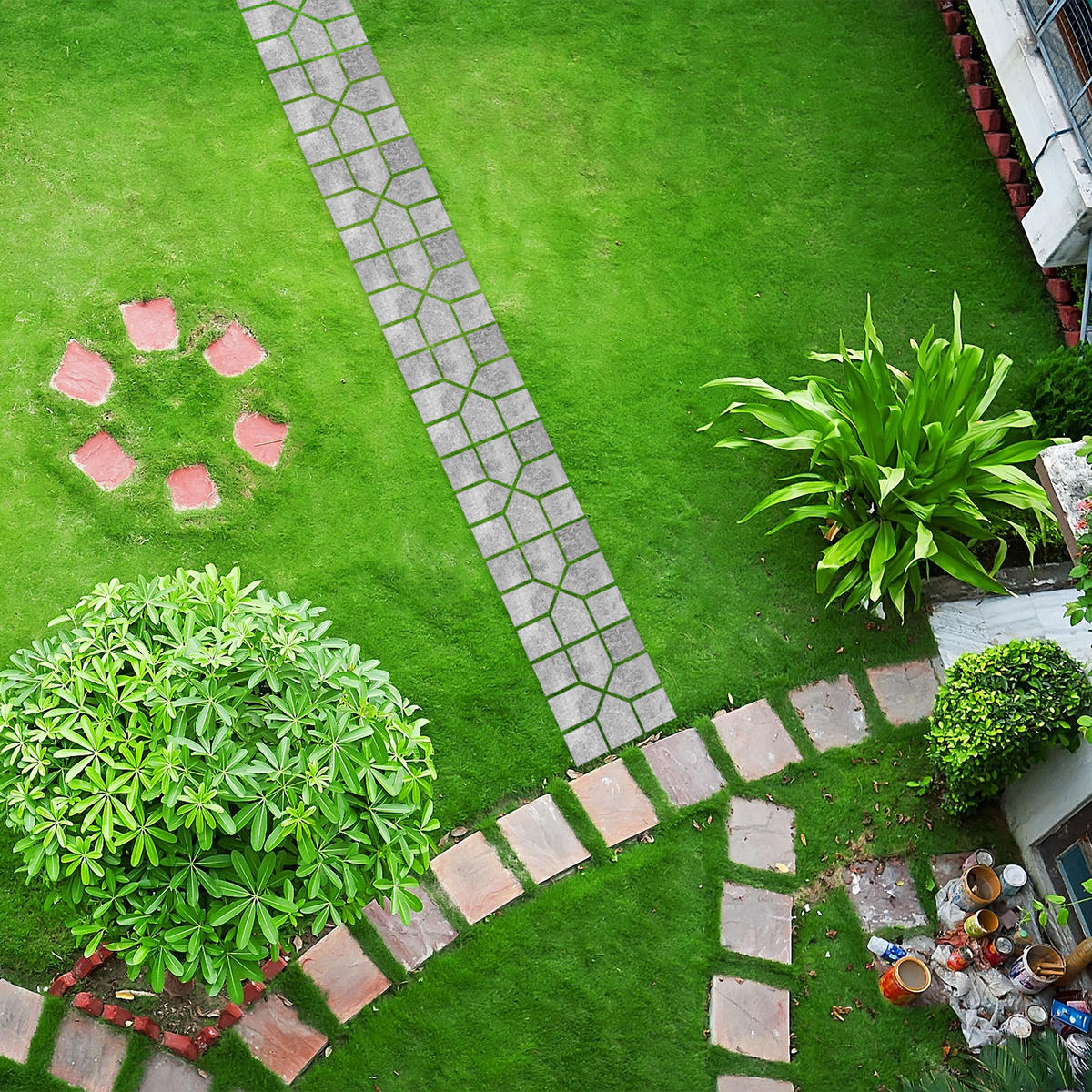 BETONFORM - Schwarz, Kunststoff (40/4/40cm) - Relaxdays