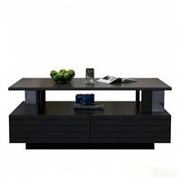 COUCHTISCH 100/50/42 cm Acryl Schwarz App Steuerung 60000 Farben Stauraum modern Wohnzimmer - Schwarz, Kunststoff (100/50/42.5cm) - EVRYAE