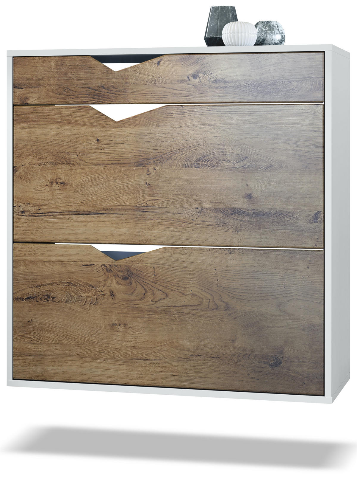 SCHUHSCHRANK Kolmio Fronten in Eiche Ribbeck - Alteiche, Holzwerkstoff (190/185/33cm) - Vladon