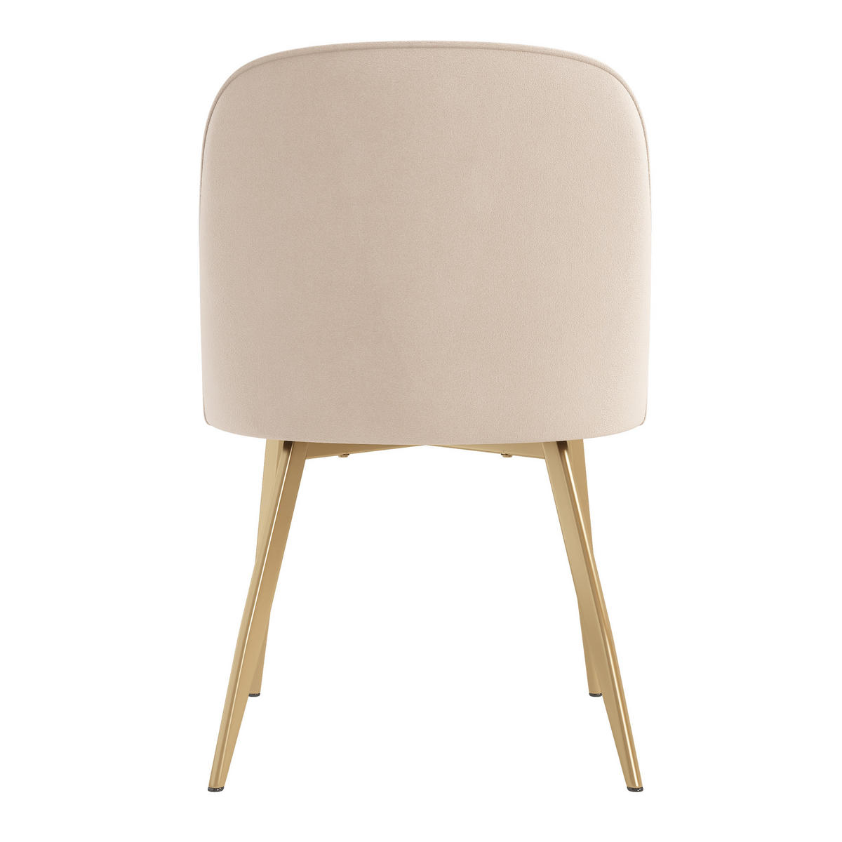 ESSZIMMERSTÜHLE 2er Beige Samt Gold modern bequem - Beige, Textil (50/80/53cm) - FLIEKS
