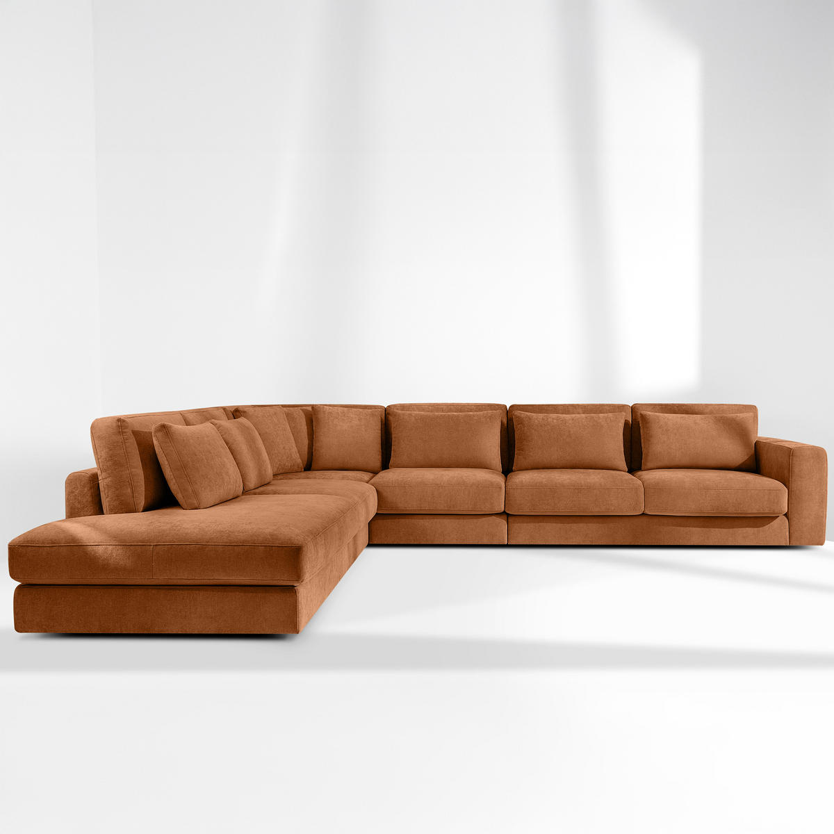 ECKSOFA XL links VERUS - Rot, Holz/Holzwerkstoff (377/328cm) - KONSIMO®