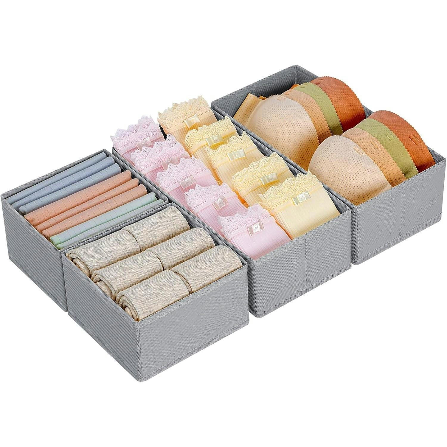 SCHUBLADEN Organizer 4-teiliges Set Hellgrau - Grau, Textil (15/9/30cm)
