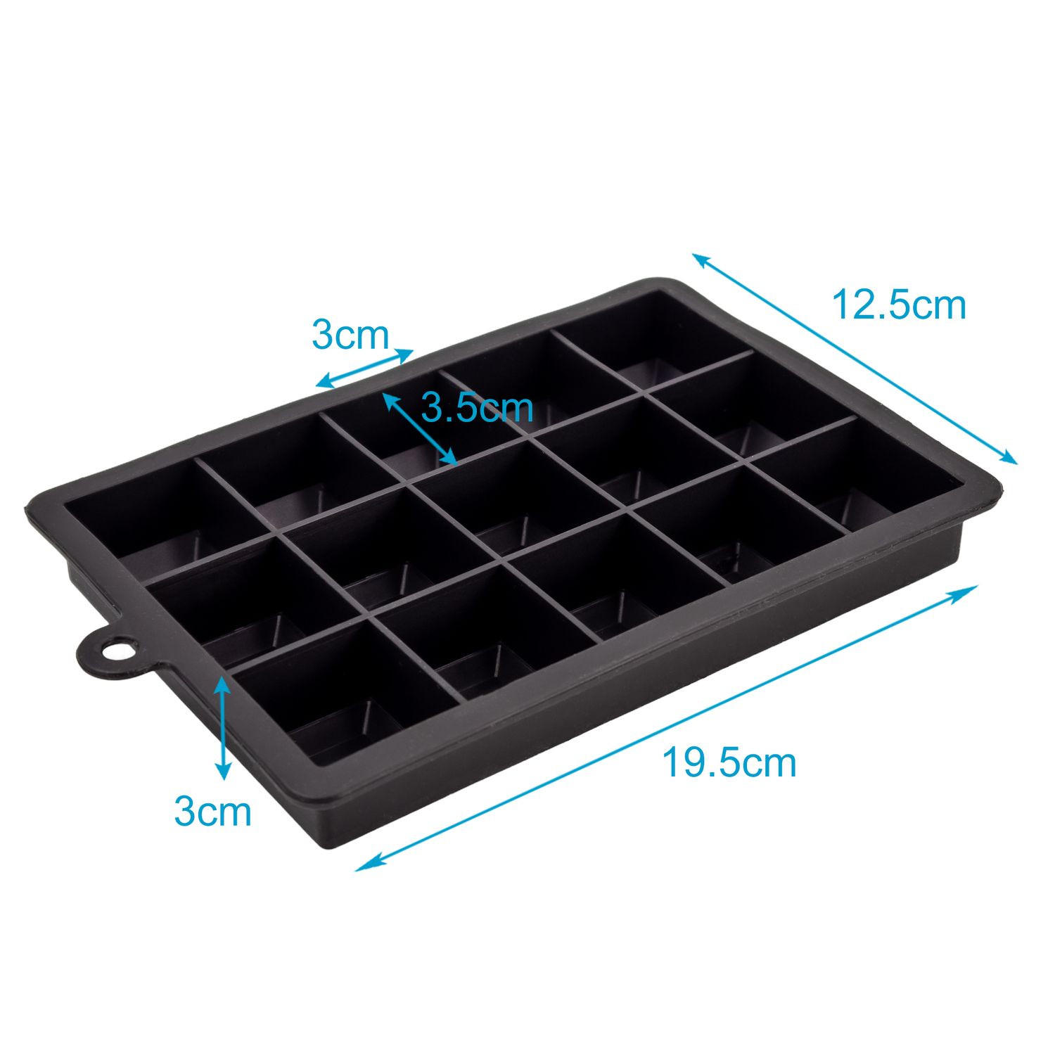 EISWÜRFELFORM 2er Set - Schwarz, Kunststoff (13/2.5/18cm) - Intirilife