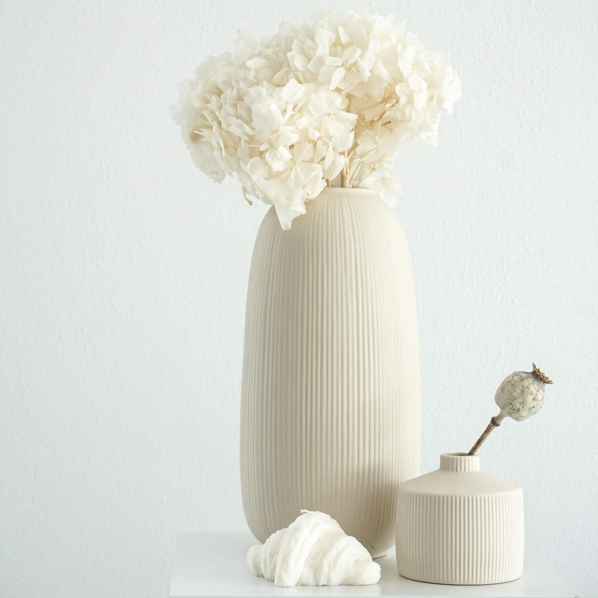 HORTENSIE: Zeitlose Schönheit, konservierte Hortensien als perfekte Dekoration - hellblau / 30 cm - Hellblau, Naturmaterialien (30cm) - Lykke & You