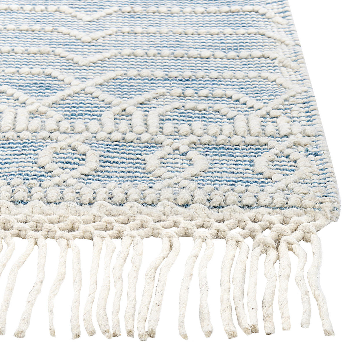 KURZFLOR-TEPPICH Orhaneli 230/160 cm - Blau, Textil (160/230cm) - Beliani