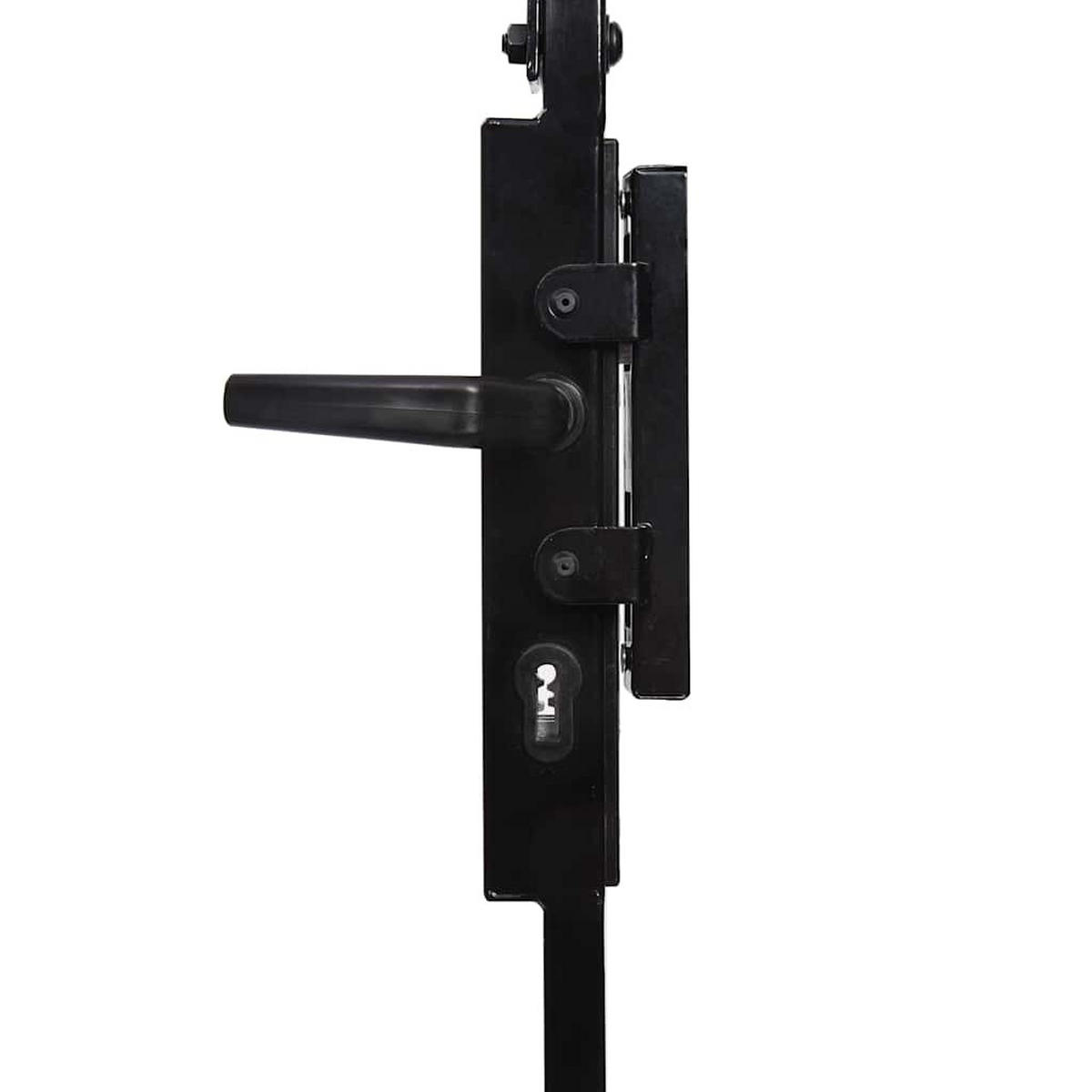 GARTENTOR mit gewölbter Spitze und 2 Pfosten, 105/204 cm, aus Stahl, Schwarz - Schwarz, Metall (105/204cm) - vidaXL