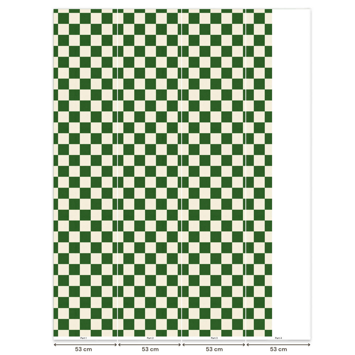 KINDERTAPETE - Schachbrett - Muster - Grün - 180x280 cm - Grün, Papier (180/280cm) - OnlyWow