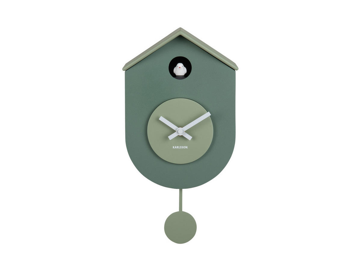 WANDUHR Grato Cuckoo 9/17/33 cm - Grün, Kunststoff (17/33/9cm) - Karlsson