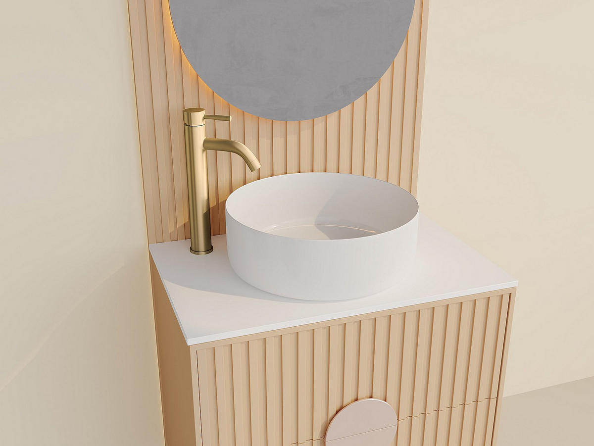 WASCHTISCHARMATUR - 16.5 cm x 4.9 cm - metall - goldfarben Salavan - Goldfarben, Metall (16.5/30.6/4.9cm) - Vente-Unique