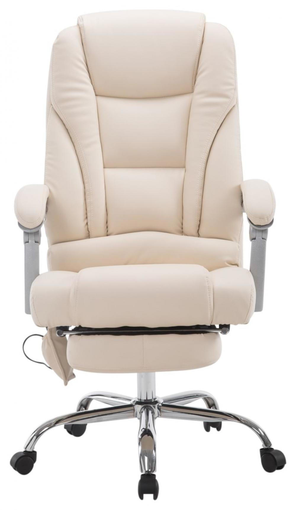 CHEFSESSEL Lederlook creme - Creme, Textil/Metall (68/118/64cm) - CLP