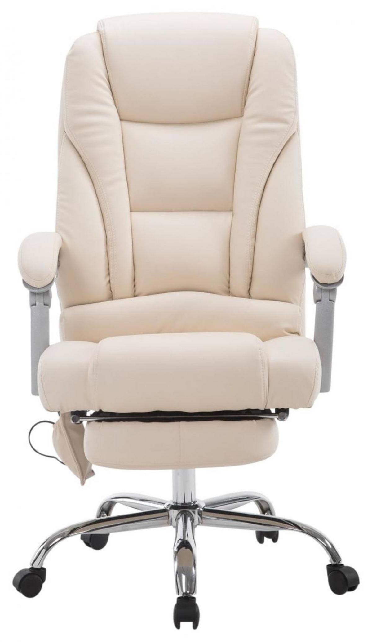 CHEFSESSEL Lederlook creme - Creme, Textil/Metall (68/118/64cm) - CLP