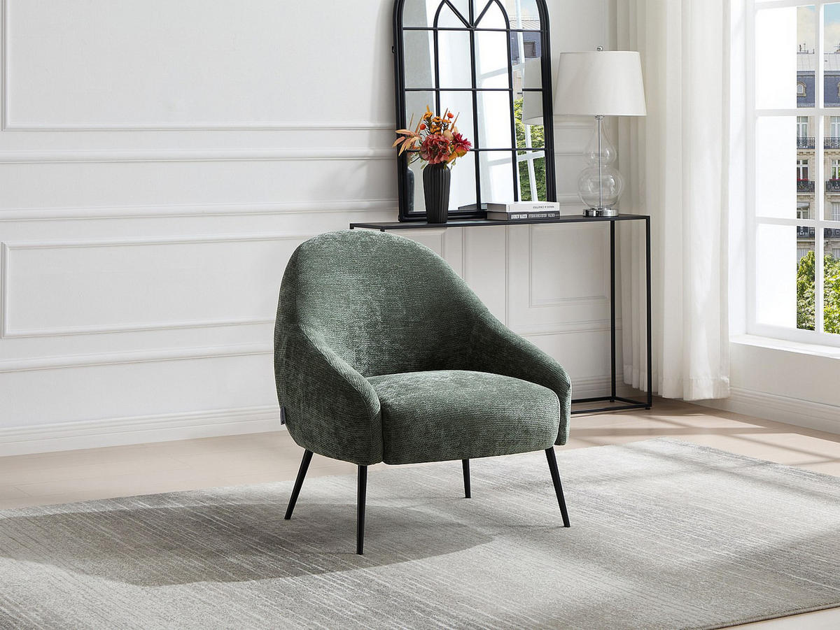 SESSEL mit gerader Rückenlehne - 1 Person - Stoff - Grün - - Grün, Textil (73.5/80/83cm) - Vente-Unique