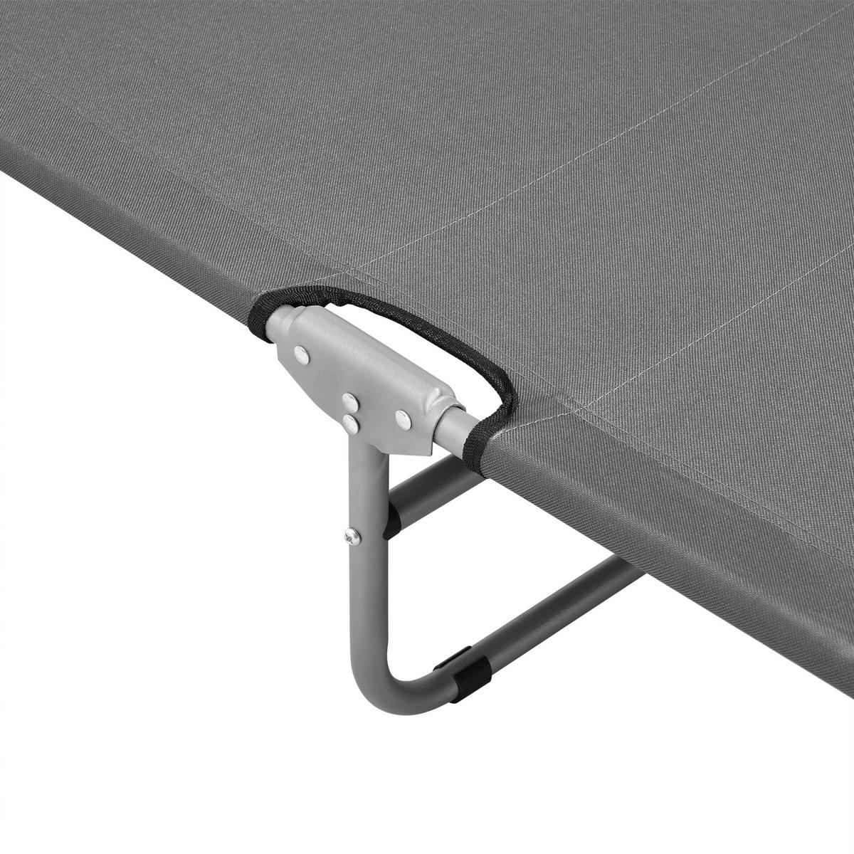 SONNENLIEGE Carcao - Dunkelgrau, Textil/Metall (186/24/55cm) - casa.pro