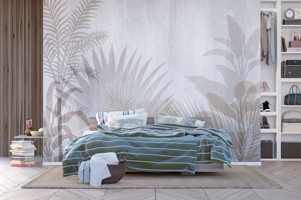 FOTOTAPETE tropische Pflanzen 375 x 270 cm - Beige, Papier (375/270cm) - Sanders & Sanders